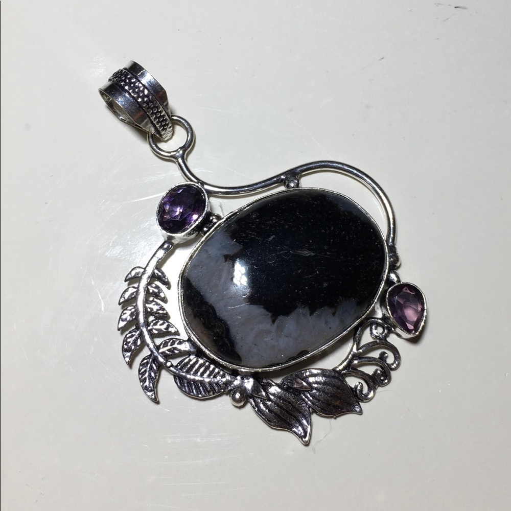 Solar Quartz Amethyst Pendant